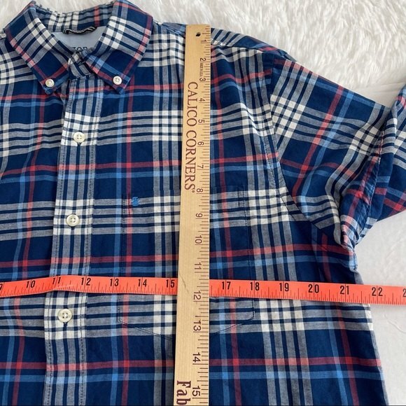 Izod Saltwater Relaxed Classic Blue Plaid Shirt 100% Cotton Button Down Size S - Picture 13 of 15